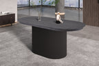 Uitschuifbare tafel kiran 180-220 cm Ovaal Decor Donkerbruin