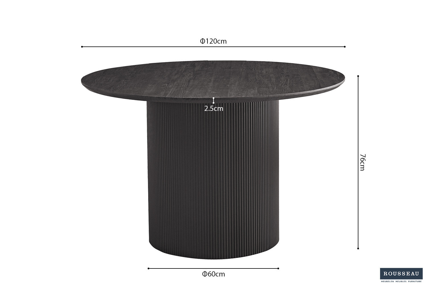 Tafel zent 120 cm Rond Decor Donkerbruin