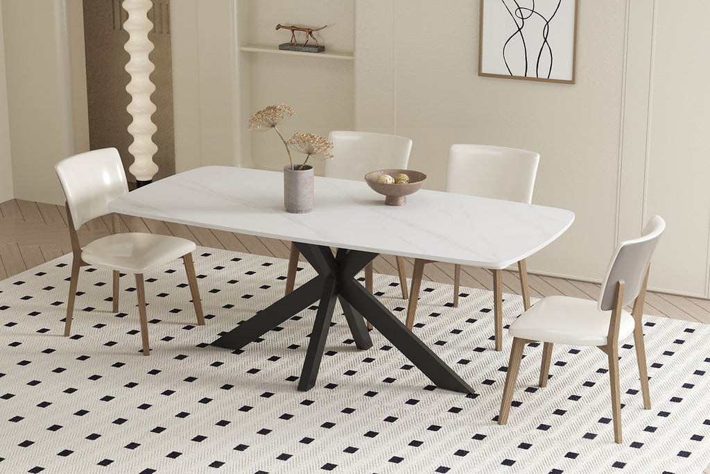 Tafel rinda 180 cm Deens Ovaal Steen Wit
