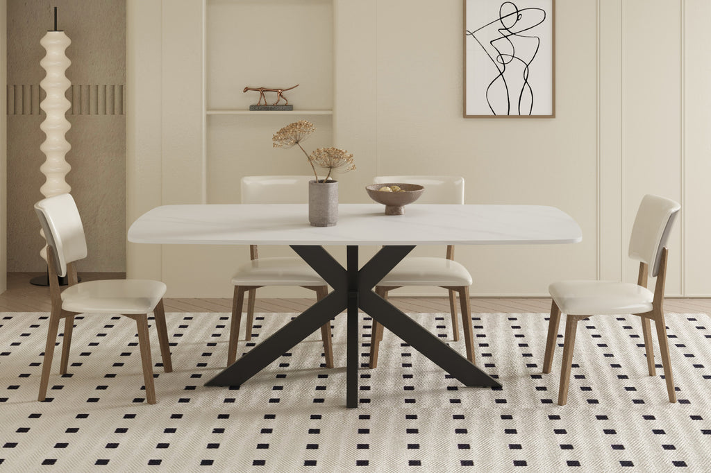 Tafel rinda 180 cm Deens Ovaal Steen Wit