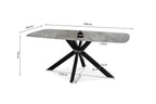 Tafel rinda 180 cm Deens Ovaal Glanzend Steen Italian Grijs