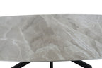 Tafel rinda 180 cm Deens Ovaal Glanzend Steen Italian Grijs