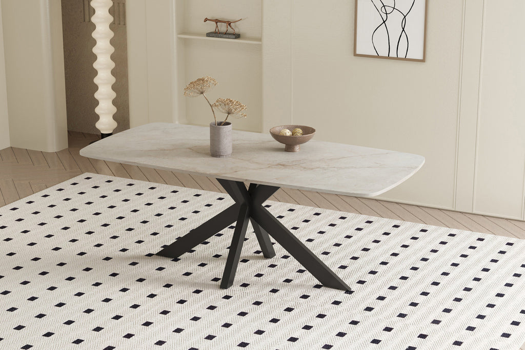Tafel rinda 180 cm Deens Ovaal Glanzend Steen Shakespear Beige