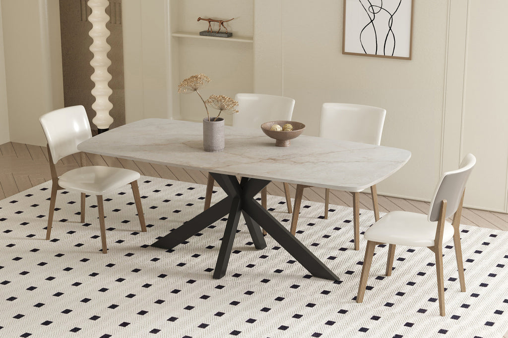 Tafel rinda 180 cm Deens Ovaal Glanzend Steen Shakespear Beige