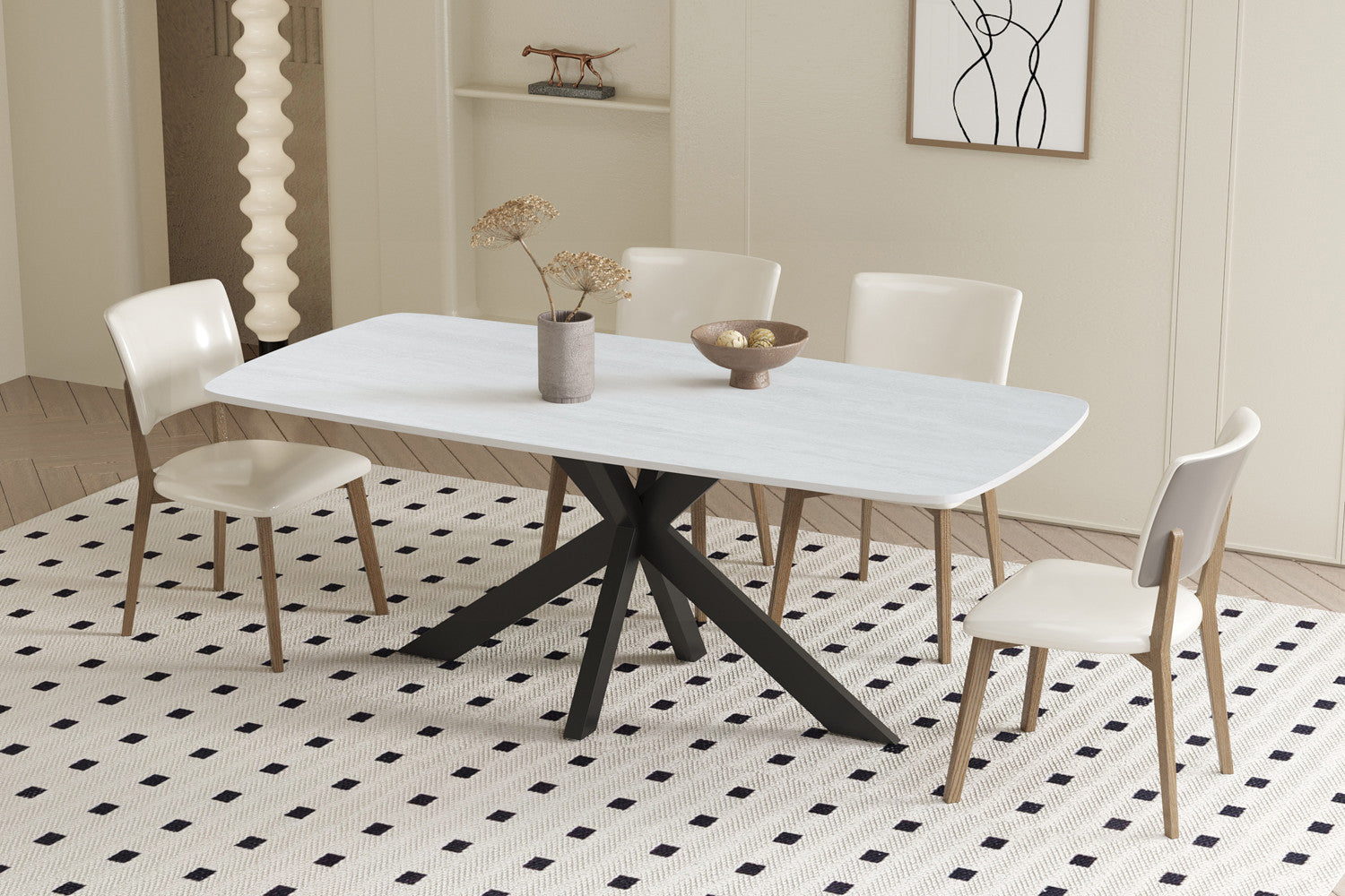 Tafel rinda 180 cm Deens Ovaal Steen Baroque Grijs