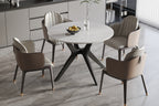 Tafel flow 110 cm Rond Glanzend Steen Snow Wit