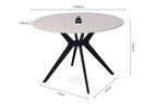 Tafel flow 110 cm Rond Glanzend Steen Snow Wit