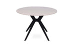 Tafel flow 110 cm Rond Glanzend Steen Snow Wit
