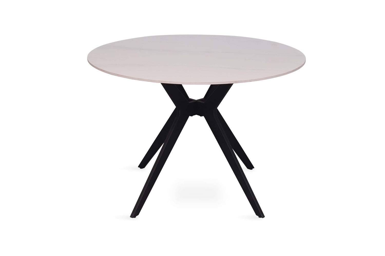 Tafel flow 110 cm Rond Glanzend Steen Snow Wit