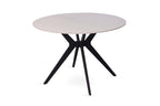Tafel flow 110 cm Rond Glanzend Steen Snow Wit
