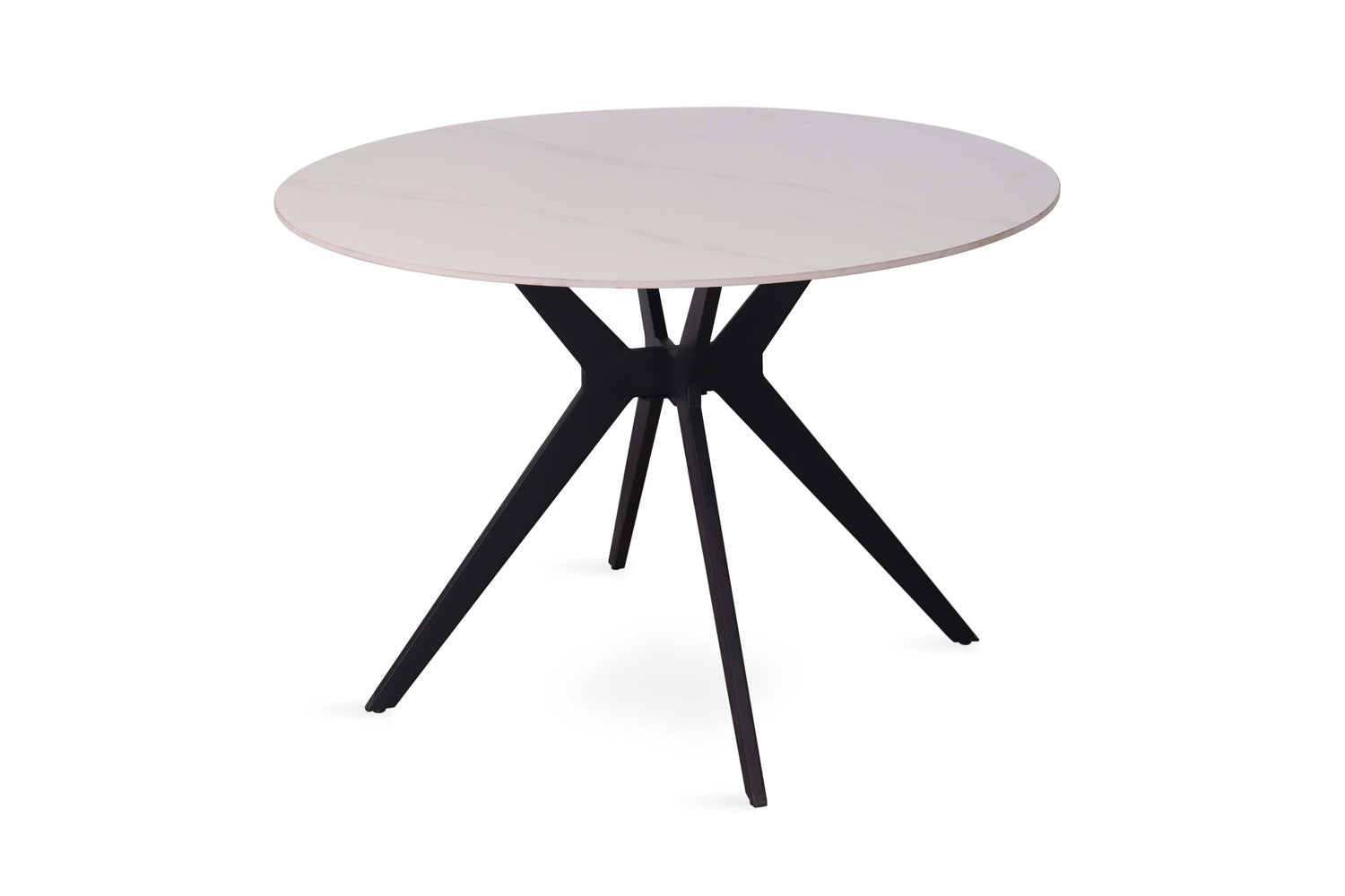 Tafel flow 110 cm Rond Glanzend Steen Snow Wit
