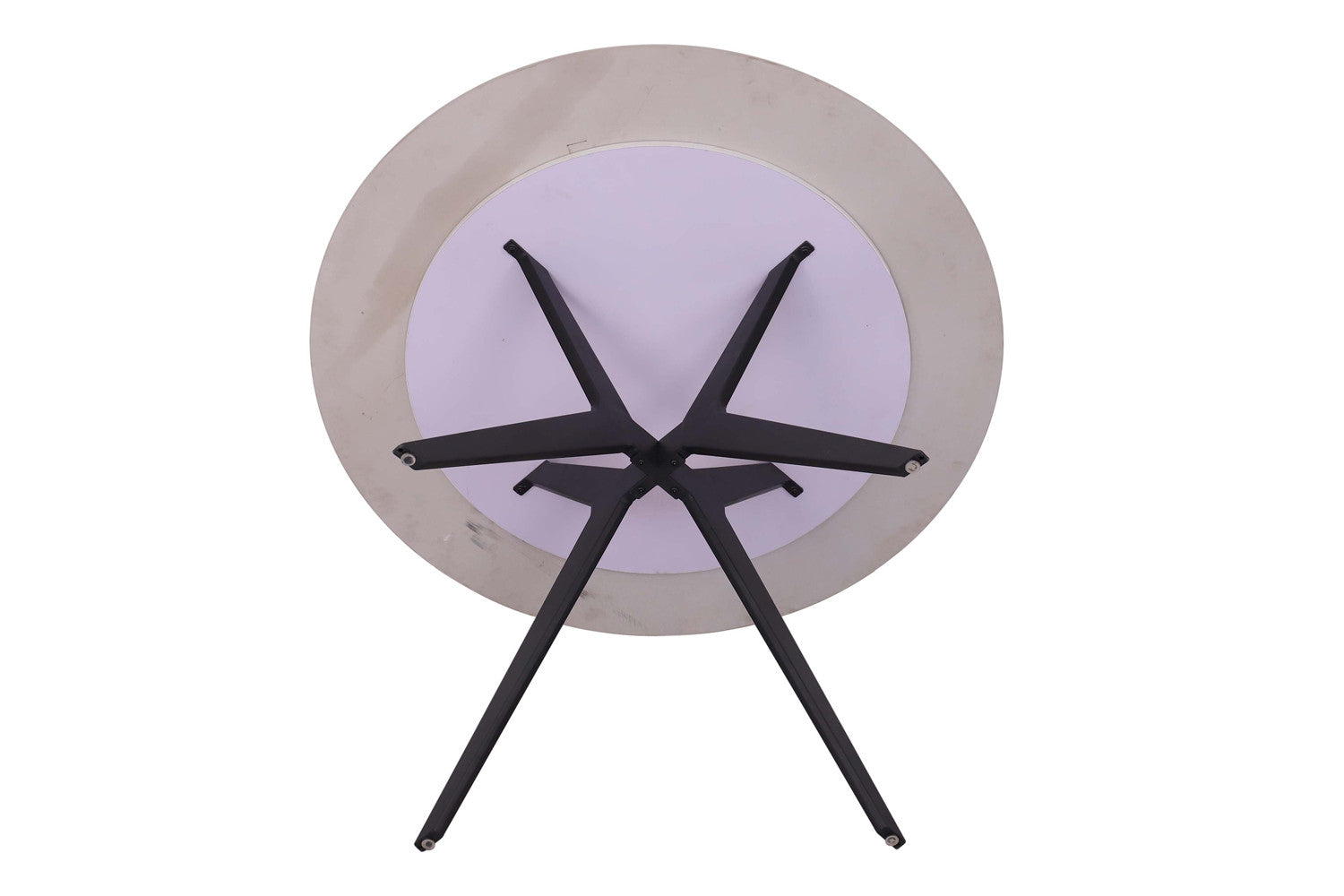 Tafel flow 110 cm Rond Glanzend Steen Snow Wit