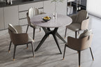 Tafel flow 110 cm Rond Glanzend Steen Italian Grijs