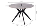Tafel flow 110 cm Rond Glanzend Steen Italian Grijs