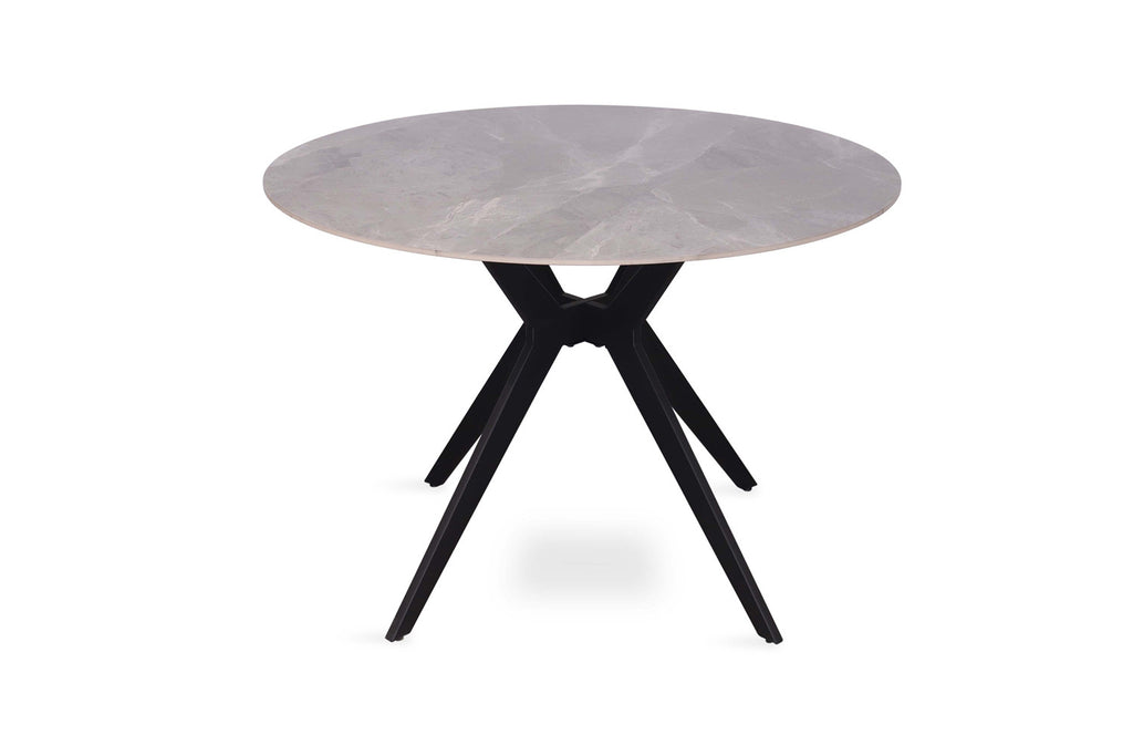 Tafel flow 110 cm Rond Glanzend Steen Italian Grijs