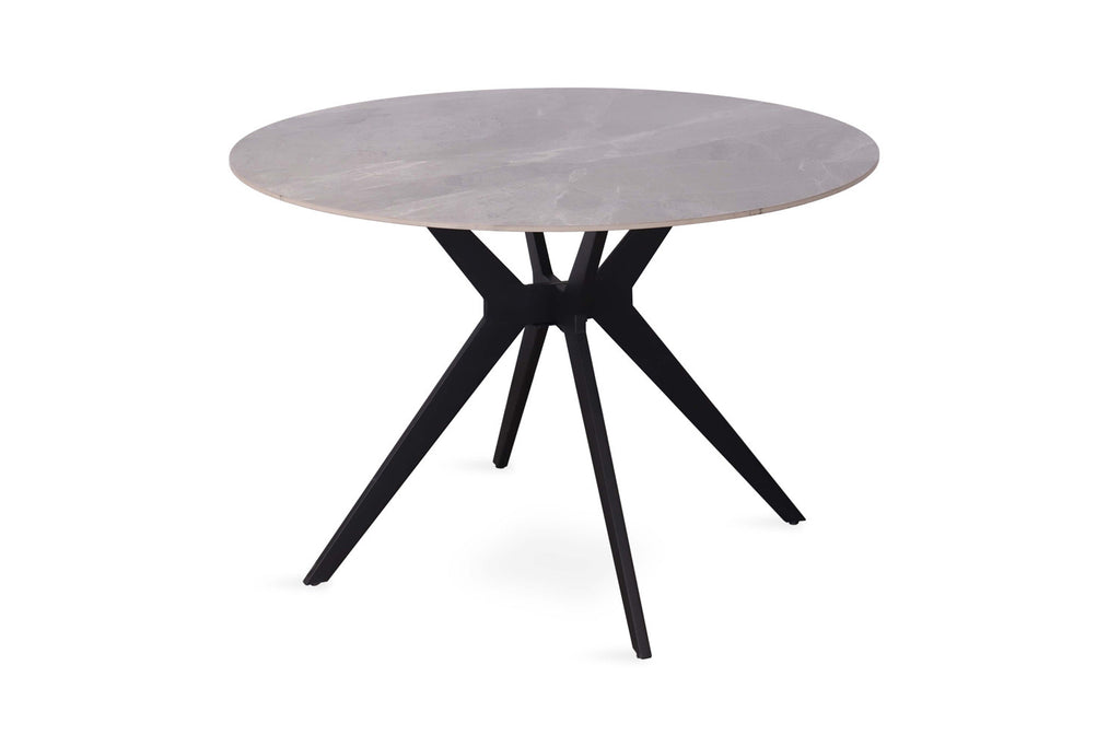 Tafel flow 110 cm Rond Glanzend Steen Italian Grijs