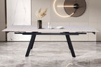 Uitschuifbare tafel tilana 160-240 cm Rechthoekig Steen Wit