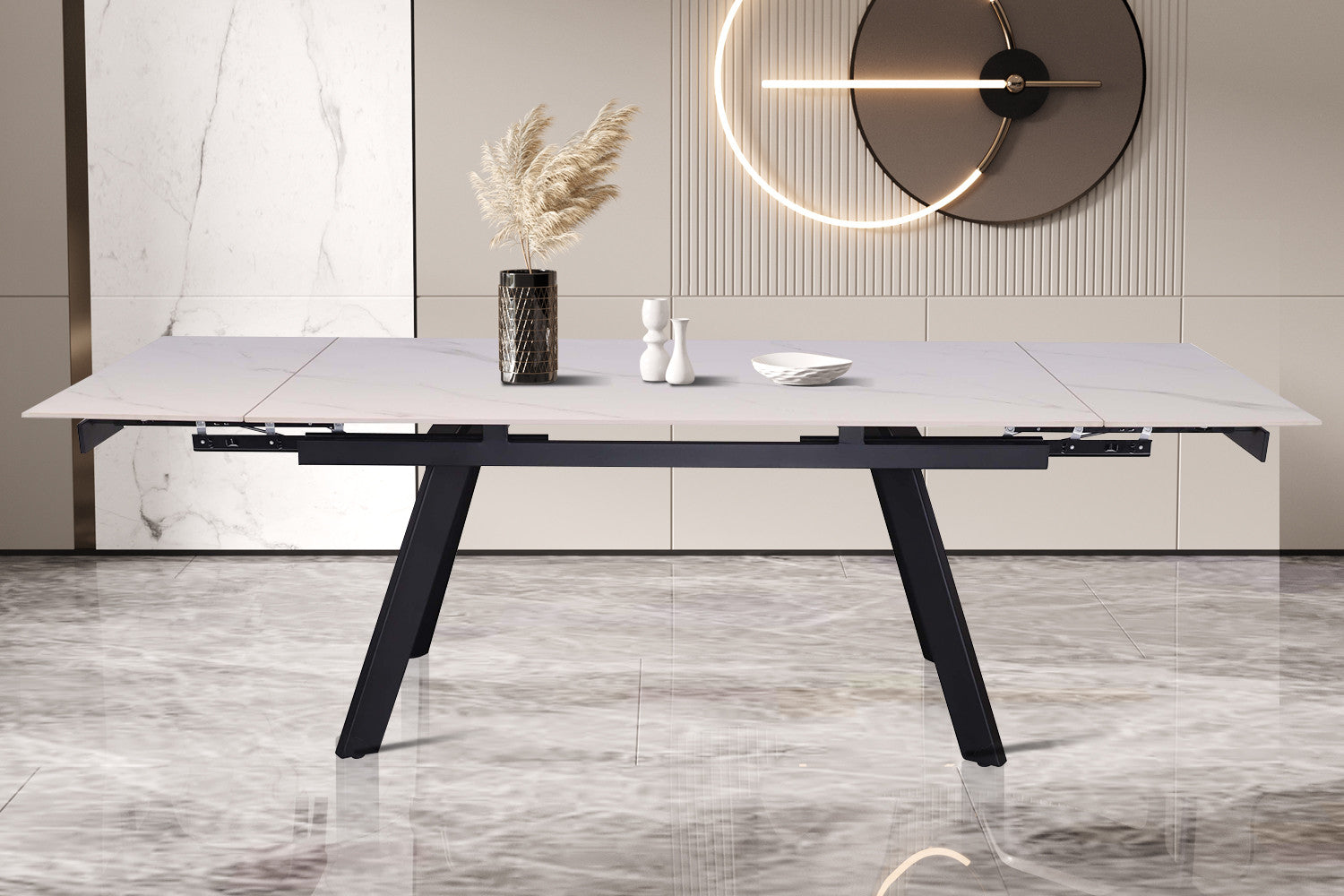 Uitschuifbare tafel tilana 160-240 cm Rechthoekig Steen Wit
