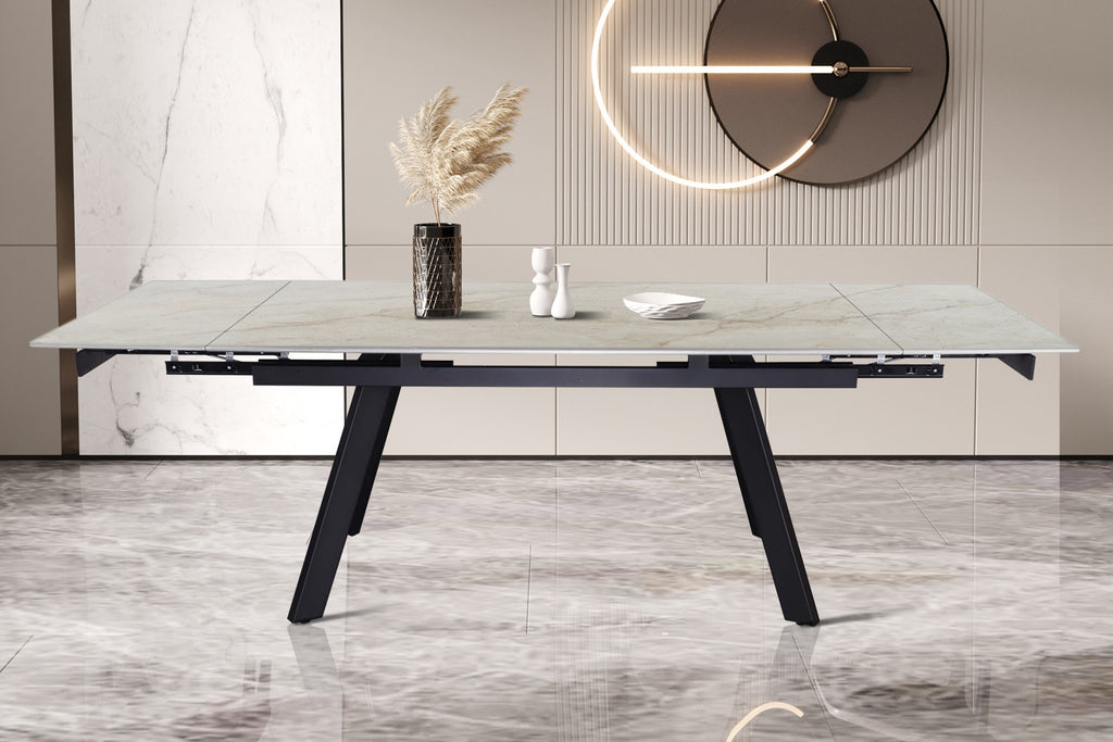 Uitschuifbare tafel ray 160-240 cm Rechthoekig Glanzend Shakespear Beige