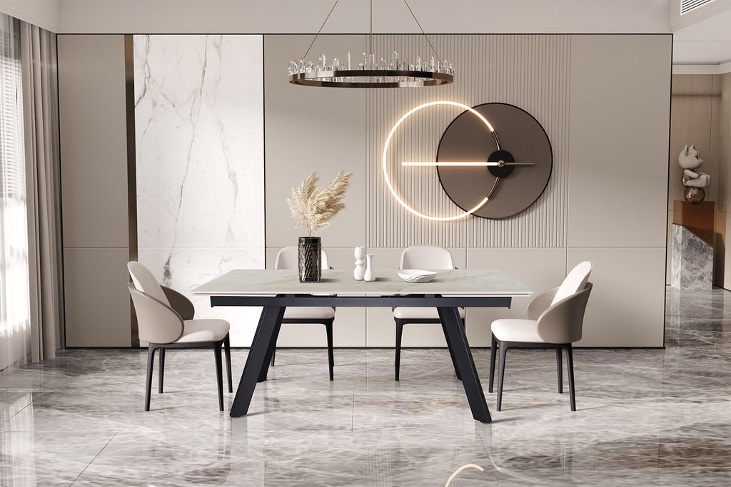 Uitschuifbare tafel ray 160-240 cm Rechthoekig Glanzend Shakespear Beige