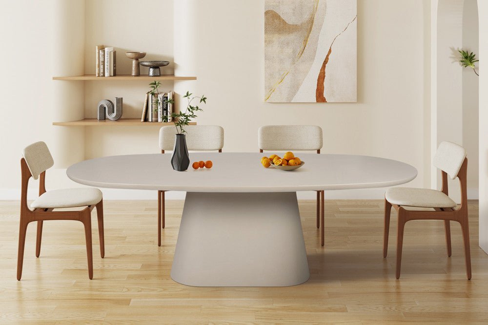 Tafel vilano 220 cm Ovaal Cement Beige