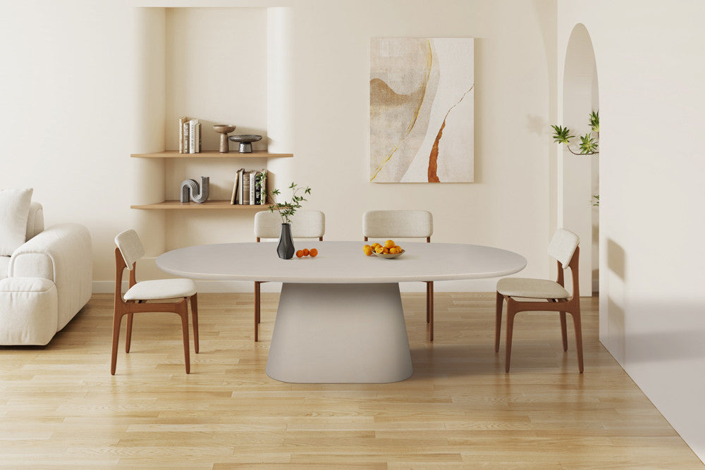 Tafel vilano 220 cm Ovaal Cement Beige
