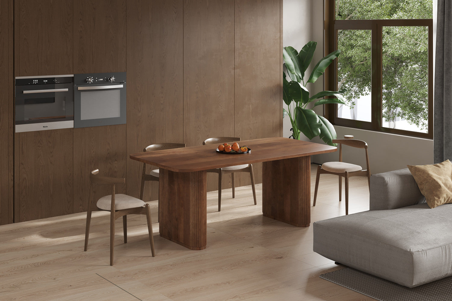 Tafel trey 200 cm Deens Ovaal Mango hout Lichtbruin