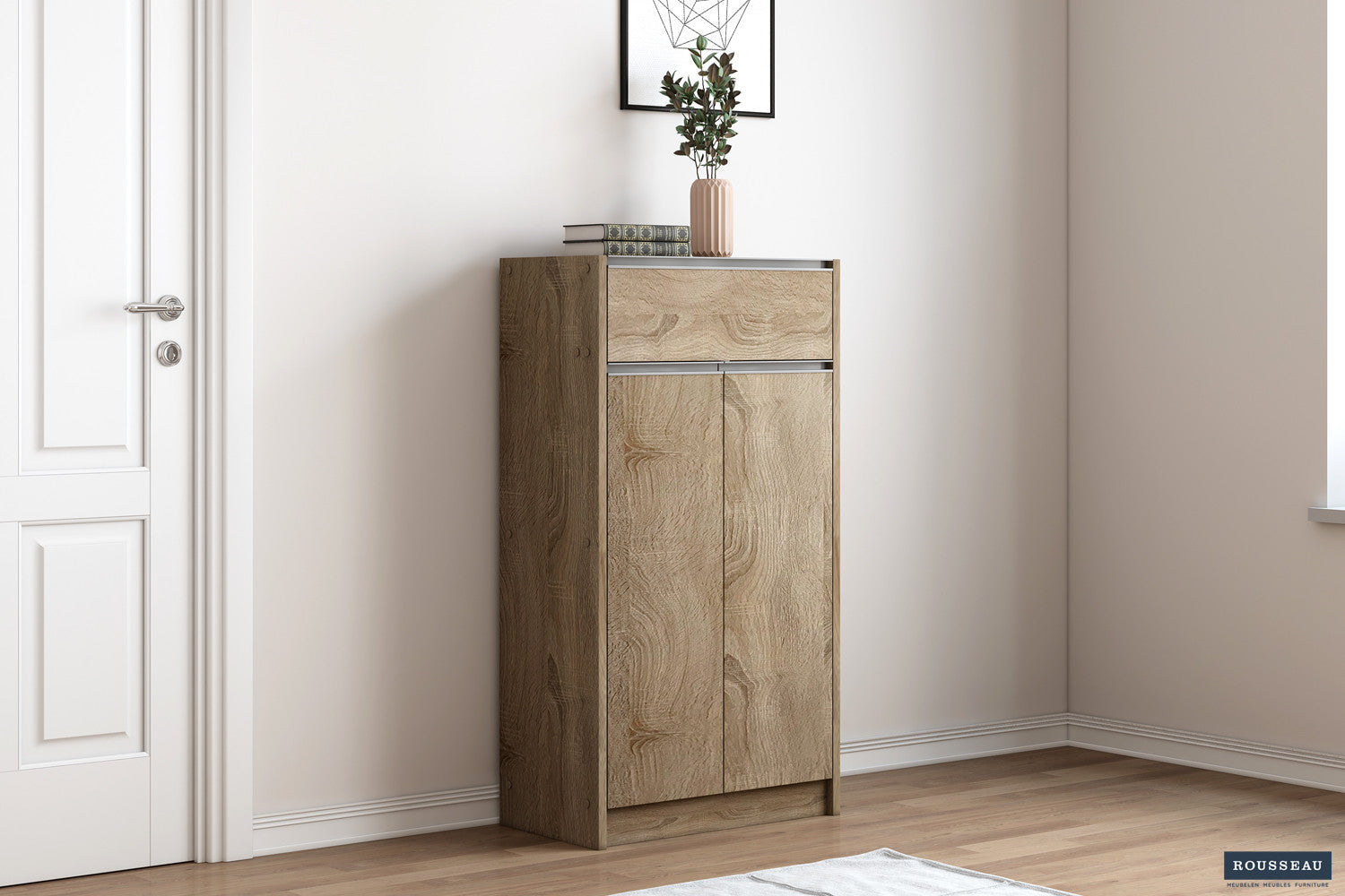 Schoenenkast Lola 2 deuren en 1 lade Sonoma