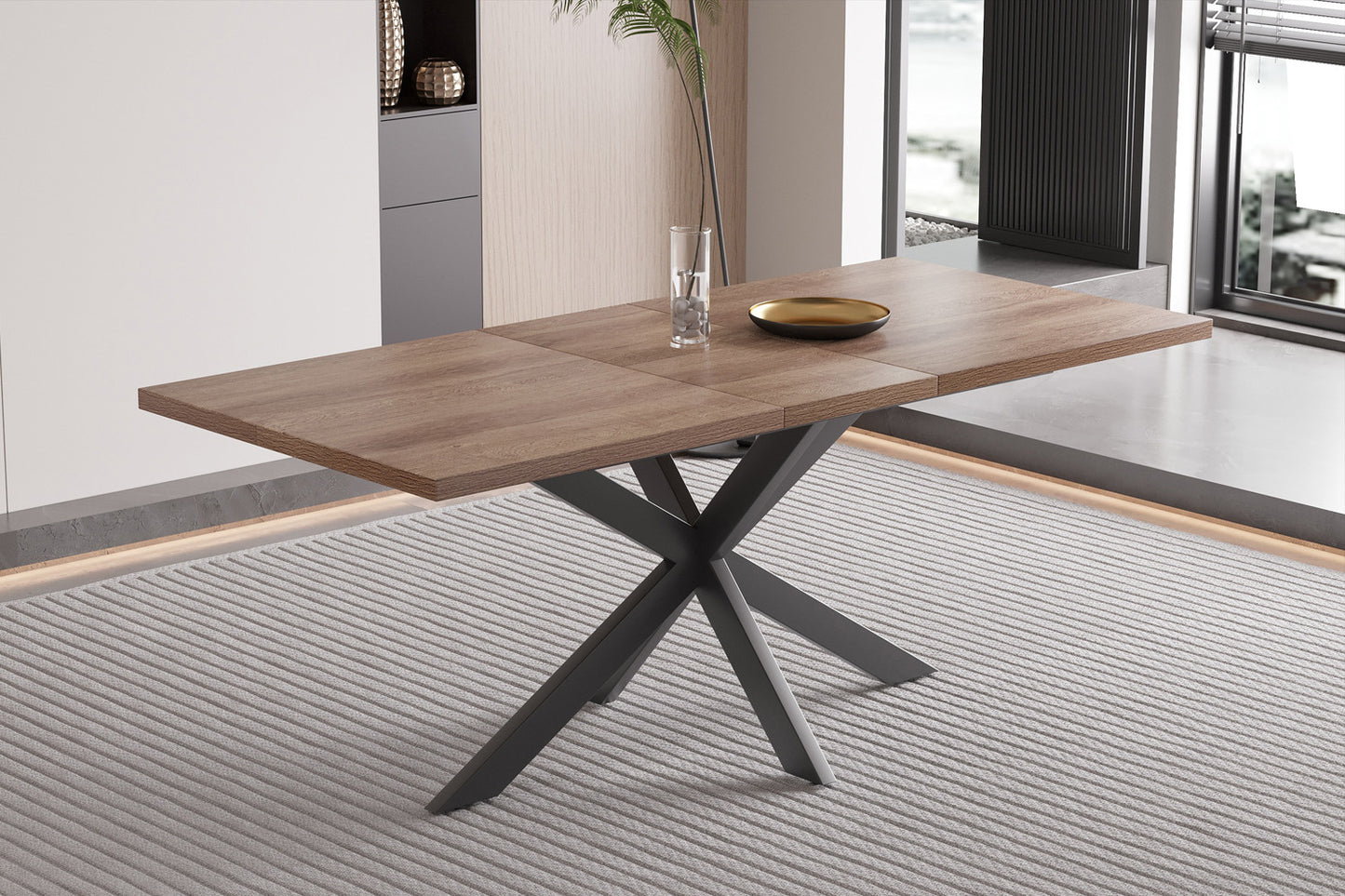 Uitschuifbare tafel cobalt 160-200 cm Donkerbruin