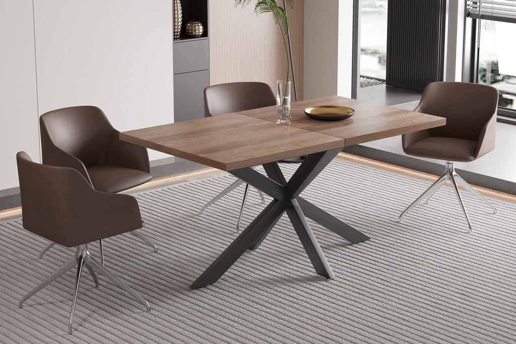 Uitschuifbare tafel cobalt 160-200 cm Donkerbruin