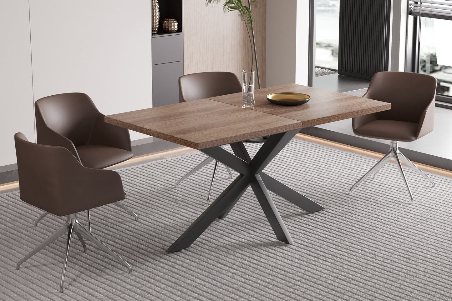 Uitschuifbare tafel cobalt 160-200 cm Donkerbruin
