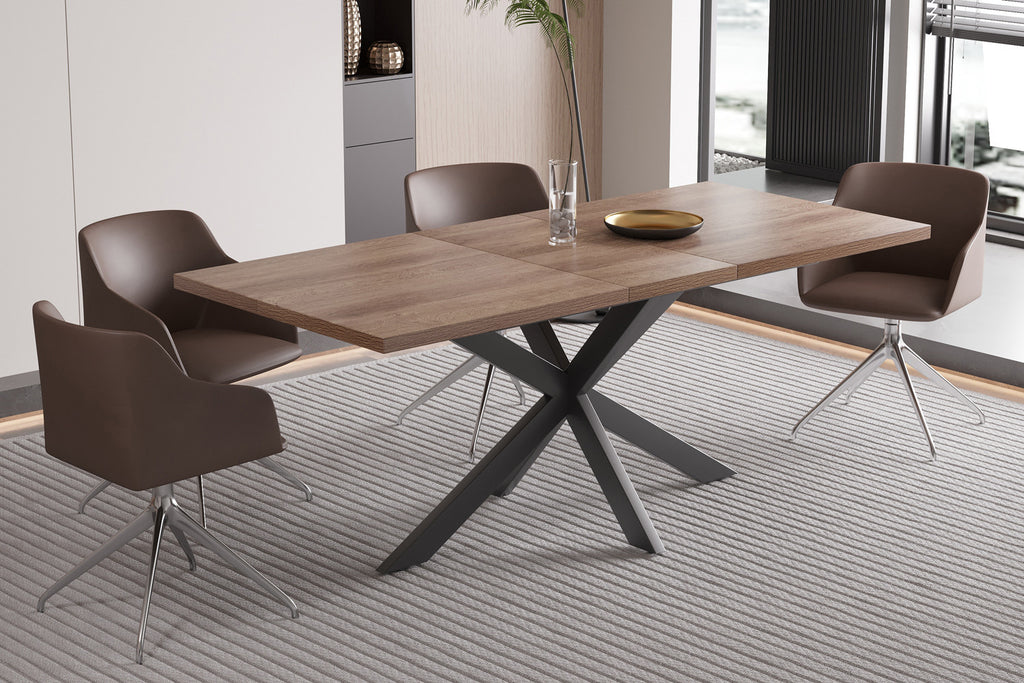 Uitschuifbare tafel cobalt 160-200 cm Donkerbruin
