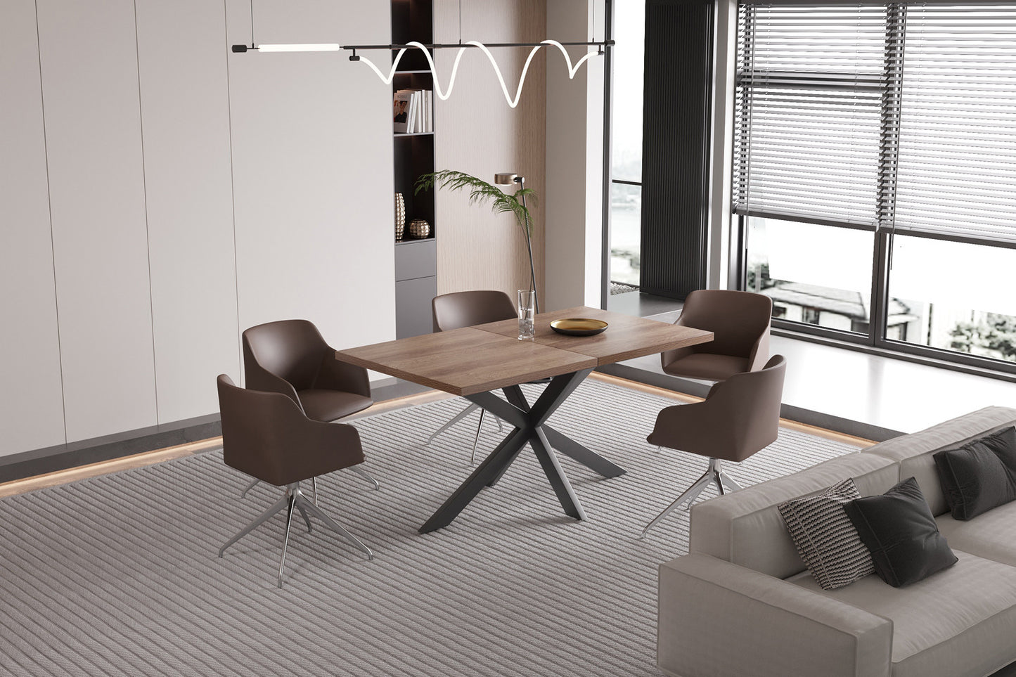 Uitschuifbare tafel cobalt 160-200 cm Donkerbruin
