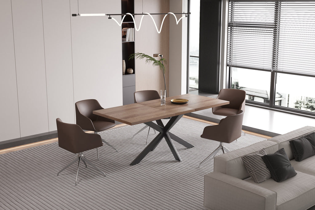 Uitschuifbare tafel cobalt 160-200 cm Donkerbruin