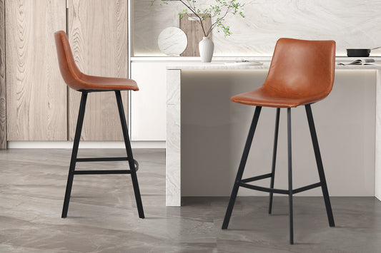 Barstoel crystalia PU Cognac