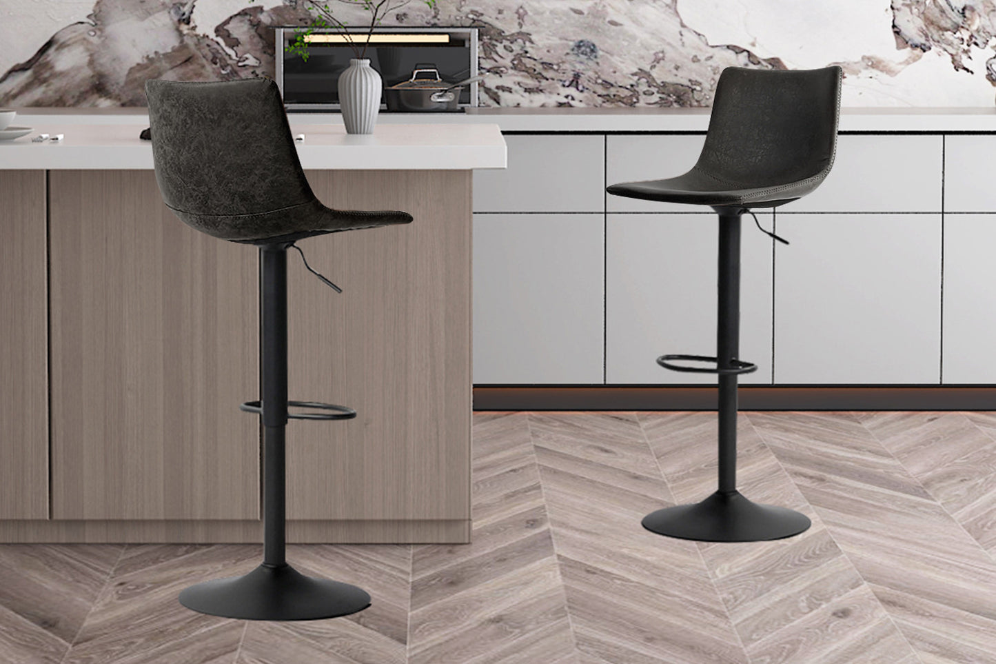 Barstoel blends PU Zwart