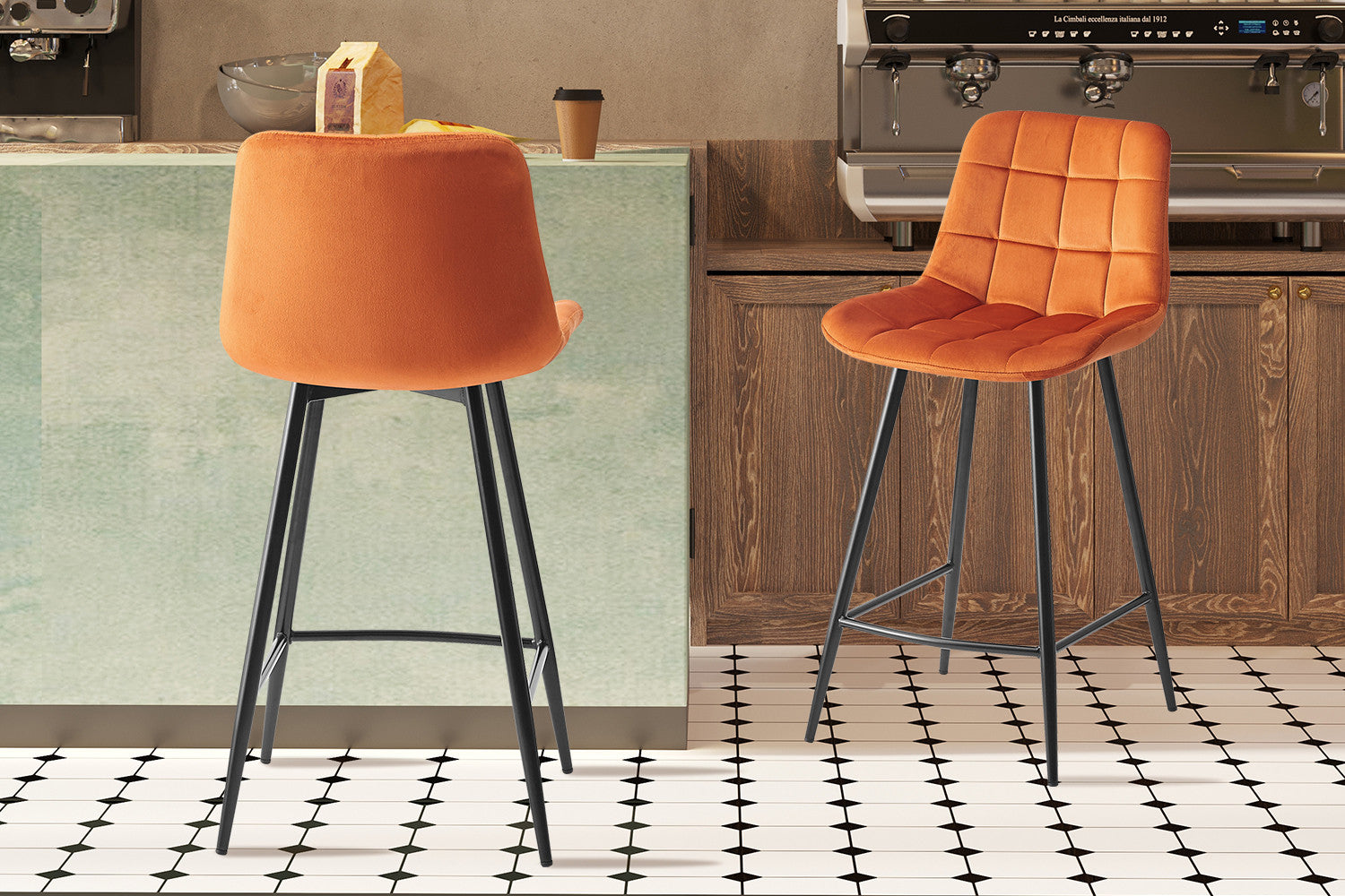 Counterstoel jut Fluweel Oranje