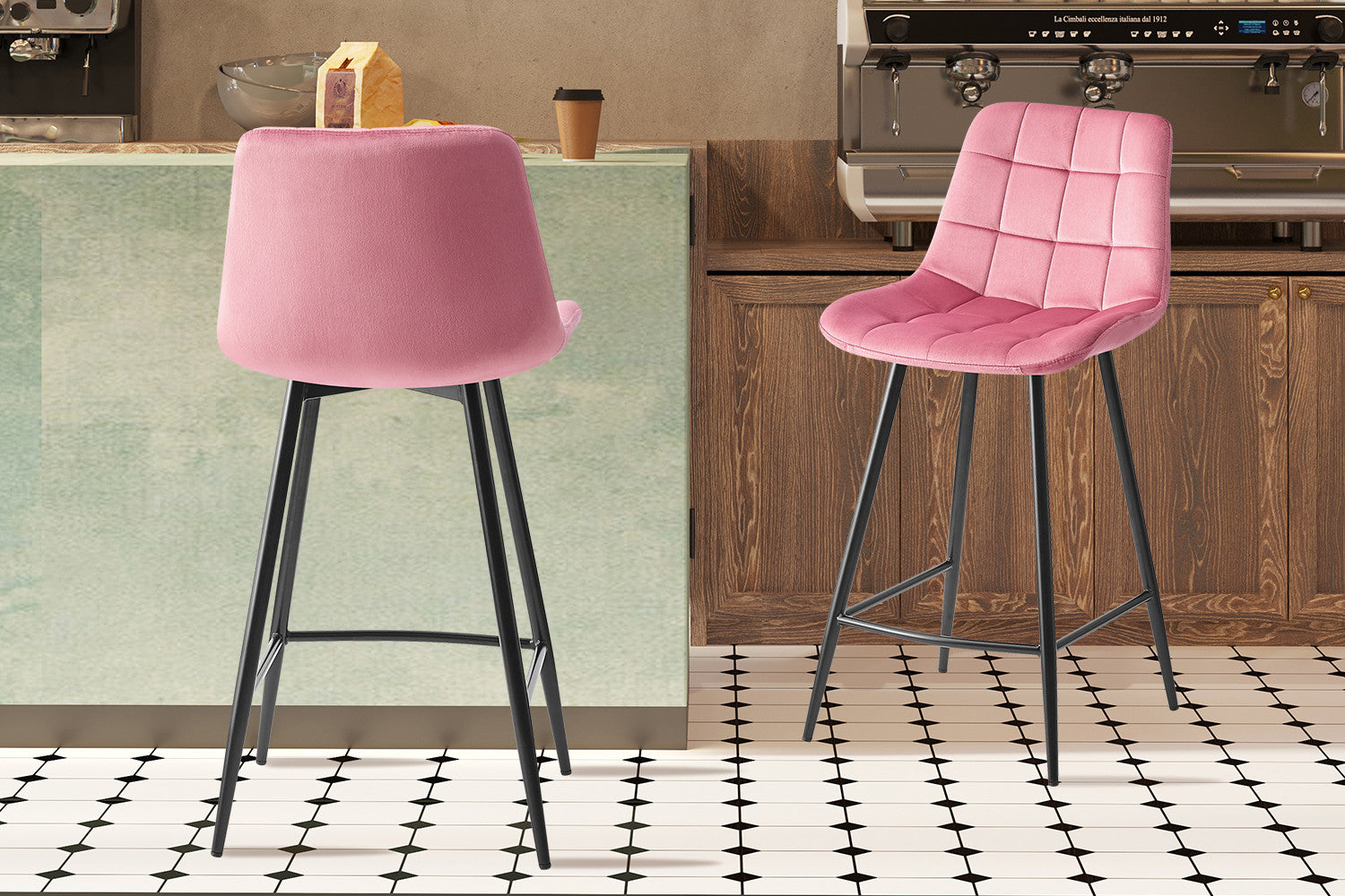 Counterstoel jut Fluweel Roze