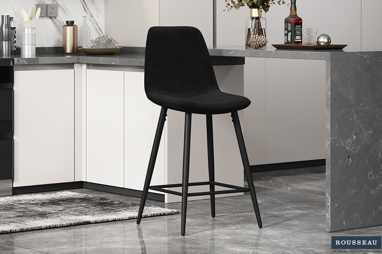 Counterstoel goy Fluweel Zwart