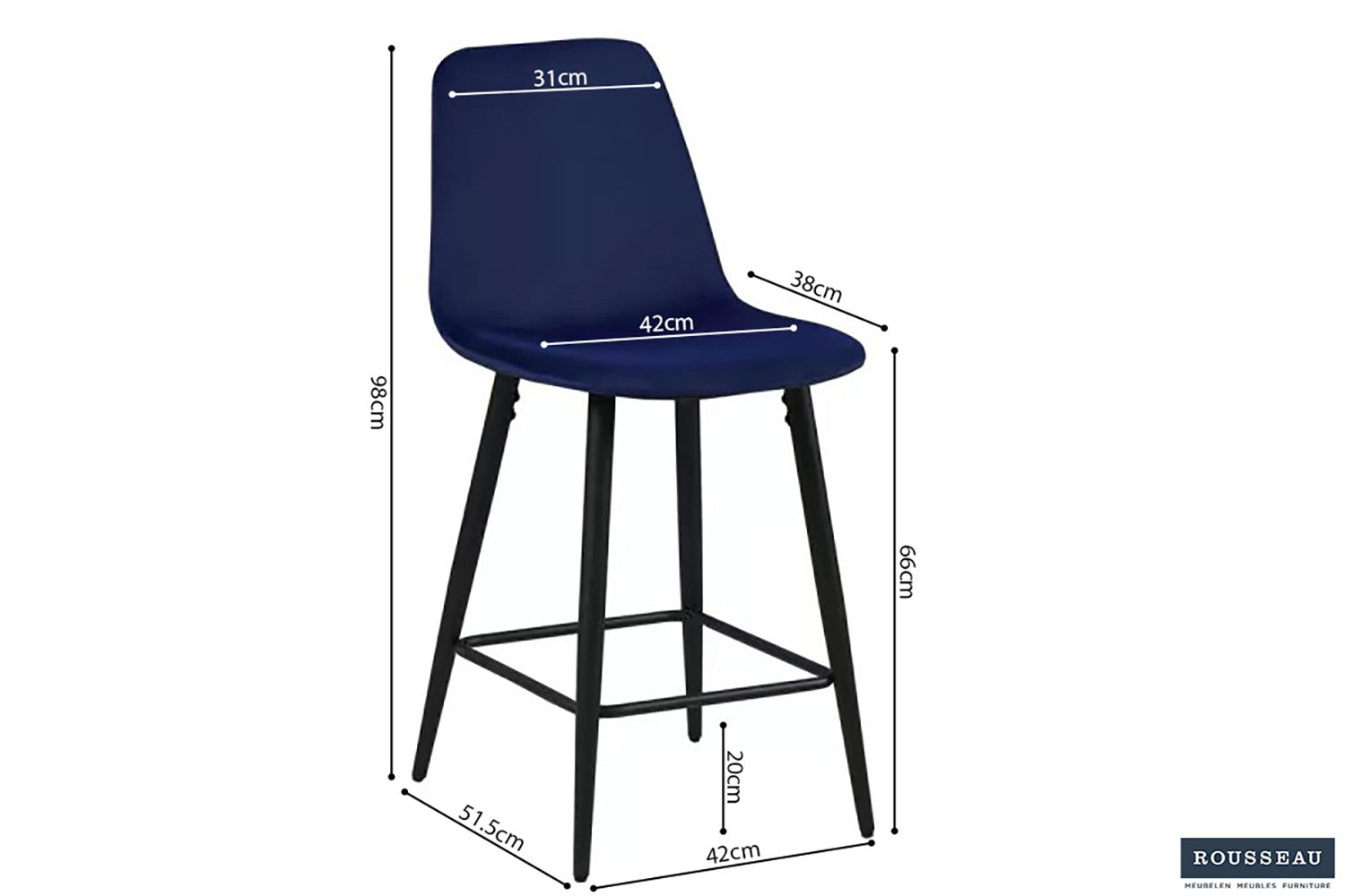 Counterstoel goy Fluweel Donkerblauw