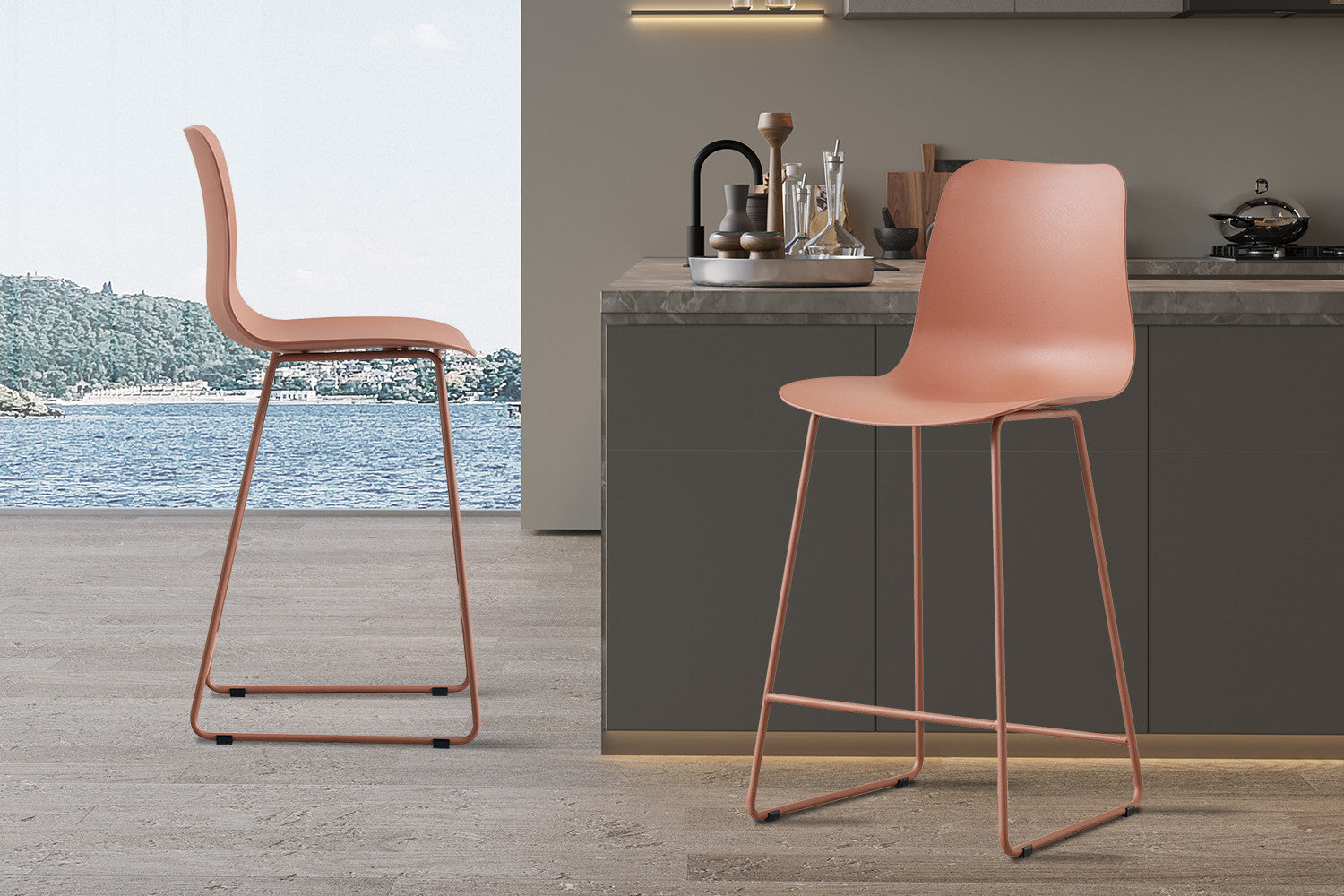 Counterstoel mar PP Terracotta