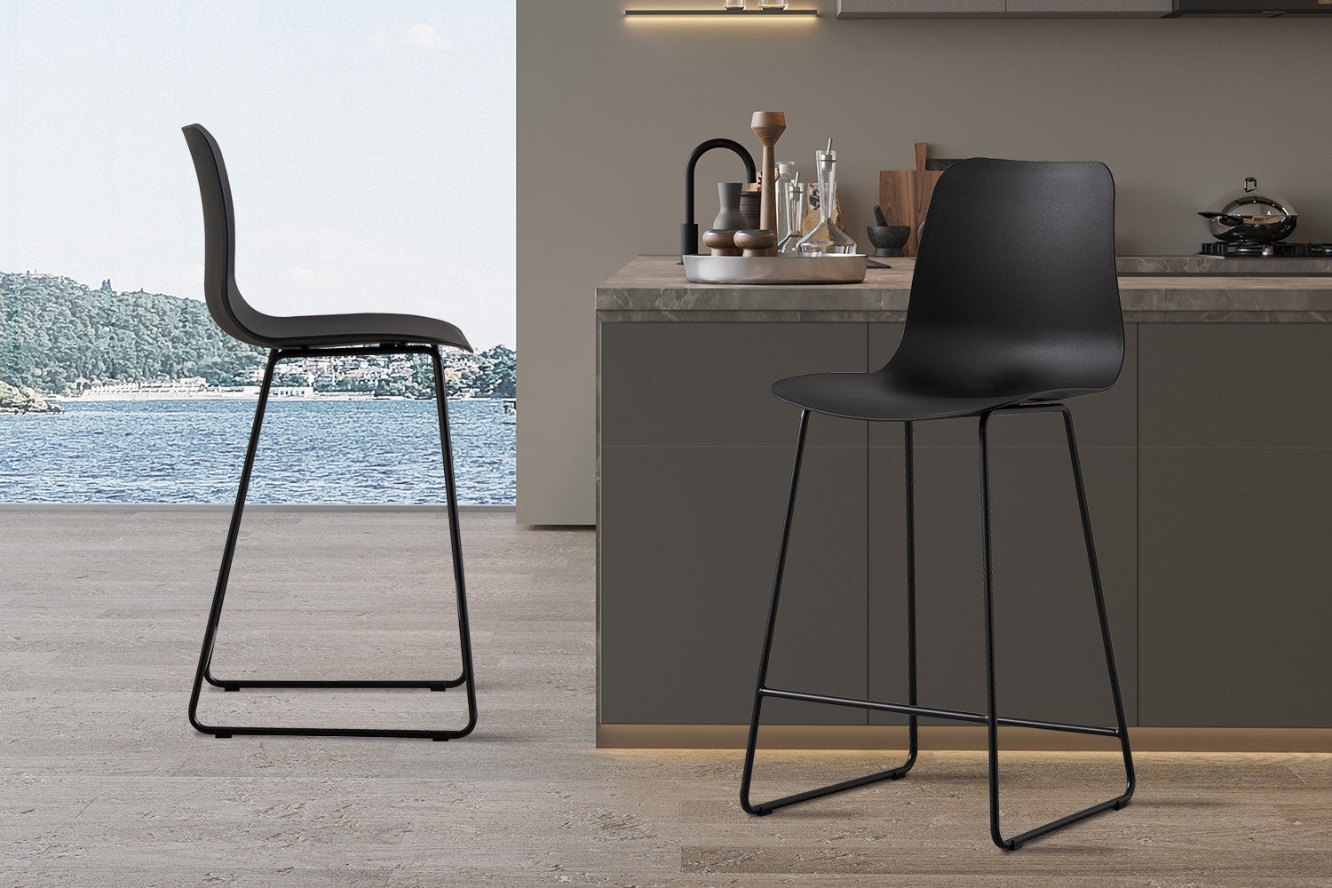 Counterstoel mar PP Zwart