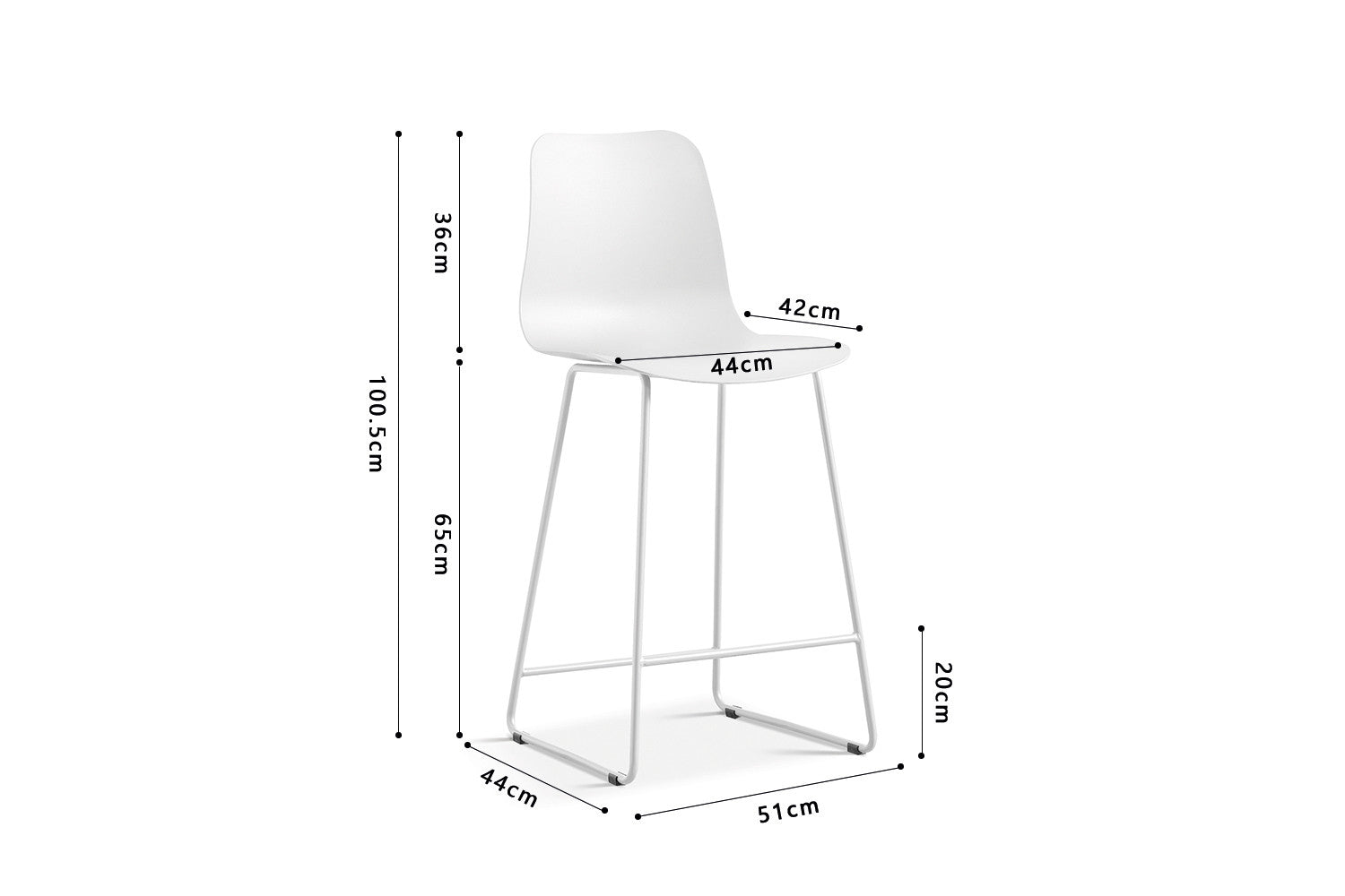 Counterstoel mar PP wit