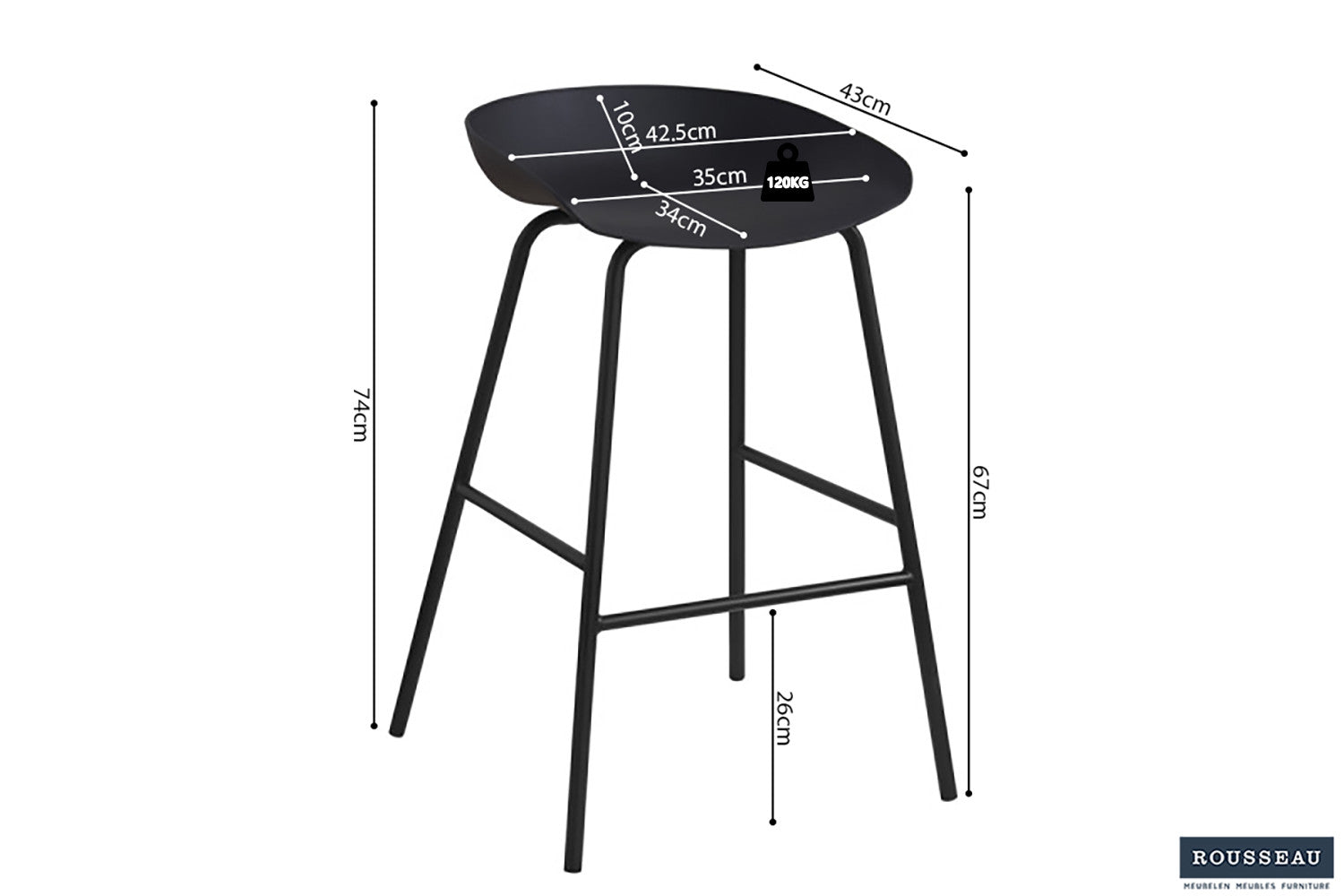 Counterstoel ann PP Zwart