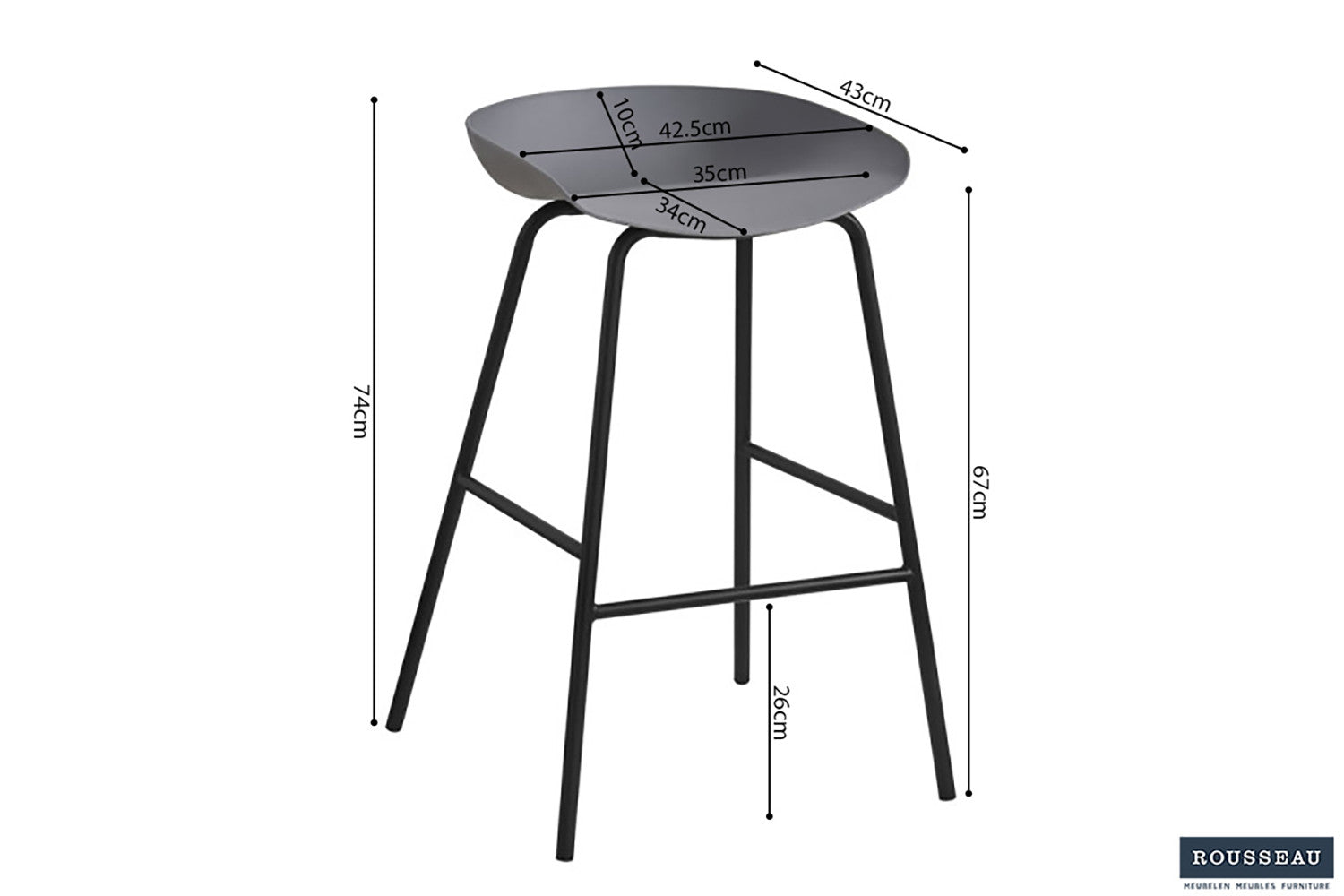 Counterstoel ann PP Grijs