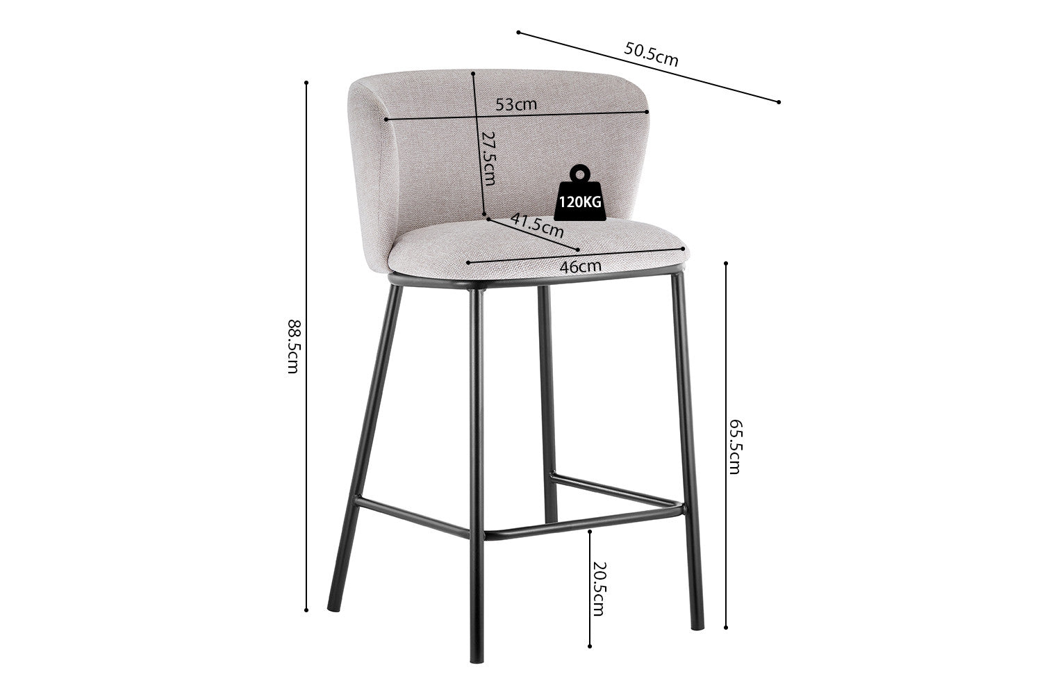 Counterstoel art Stof Ote Belfast 23 Beige