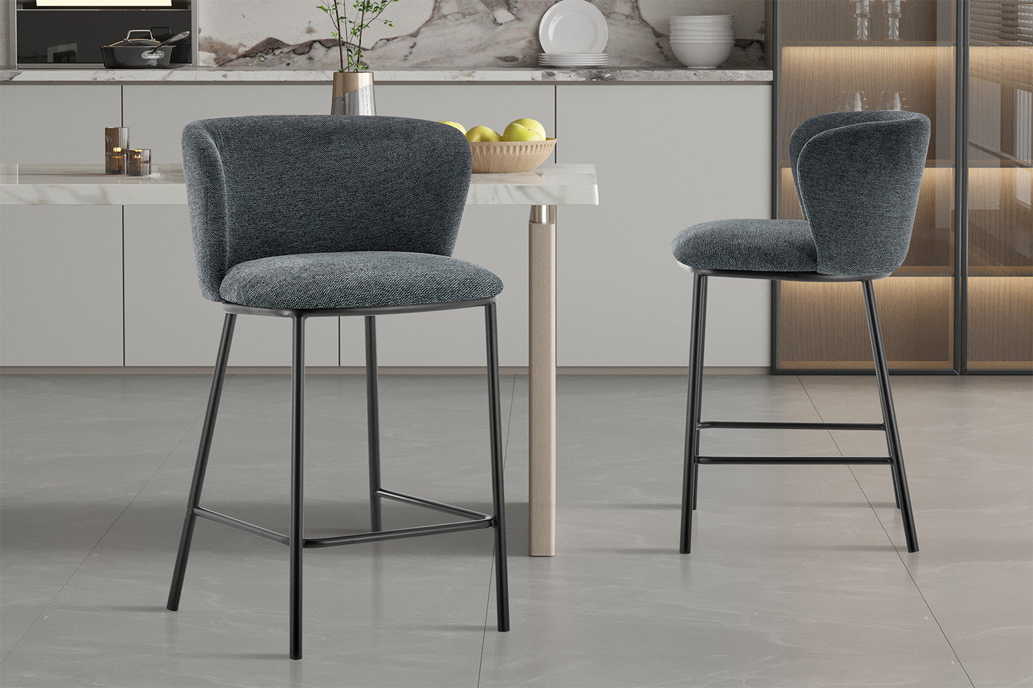 Counterstoel art Stof Ote Belfast 39 Donkergrijs