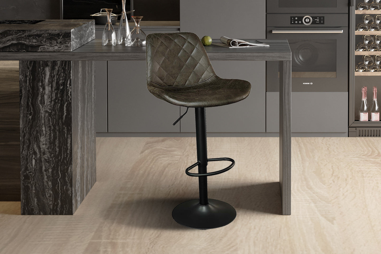 Barstoel finito PU Ote Topper 05 Donkerbruin