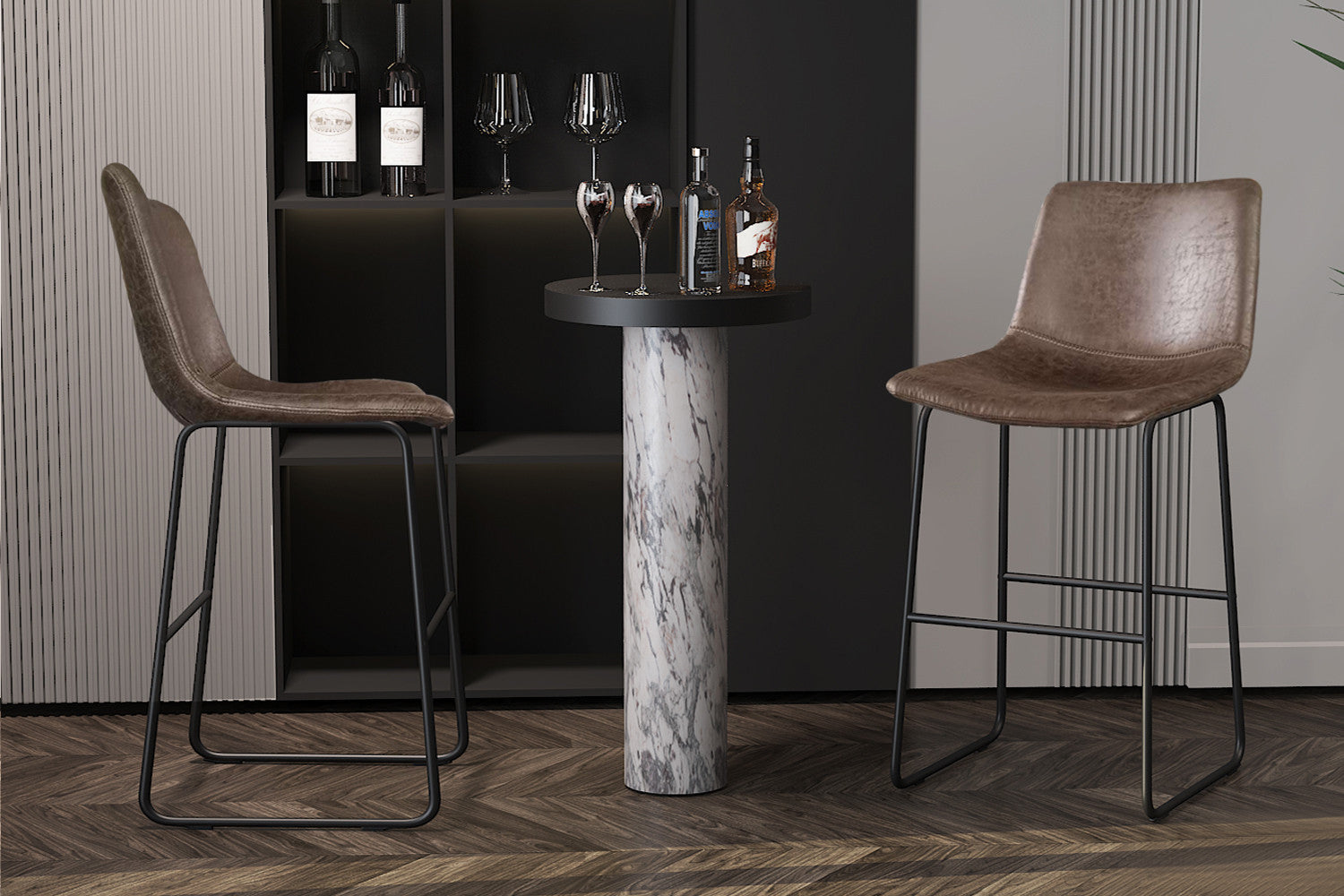 Counterstoel manc PU Ote Topper 05 Donkerbruin