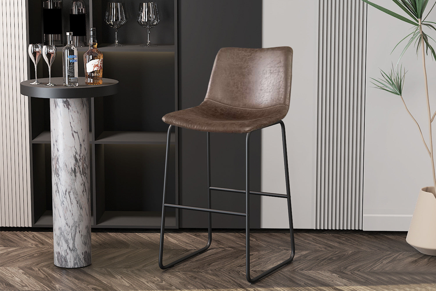 Counterstoel manc PU Ote Topper 05 Donkerbruin